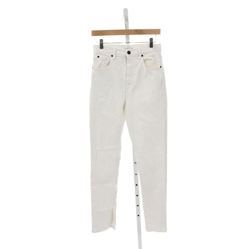 Slvrlake Womens White Straight Jeans High Rise Cotton Size 28